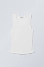 White - Smooth Fitted Tank Top - 1