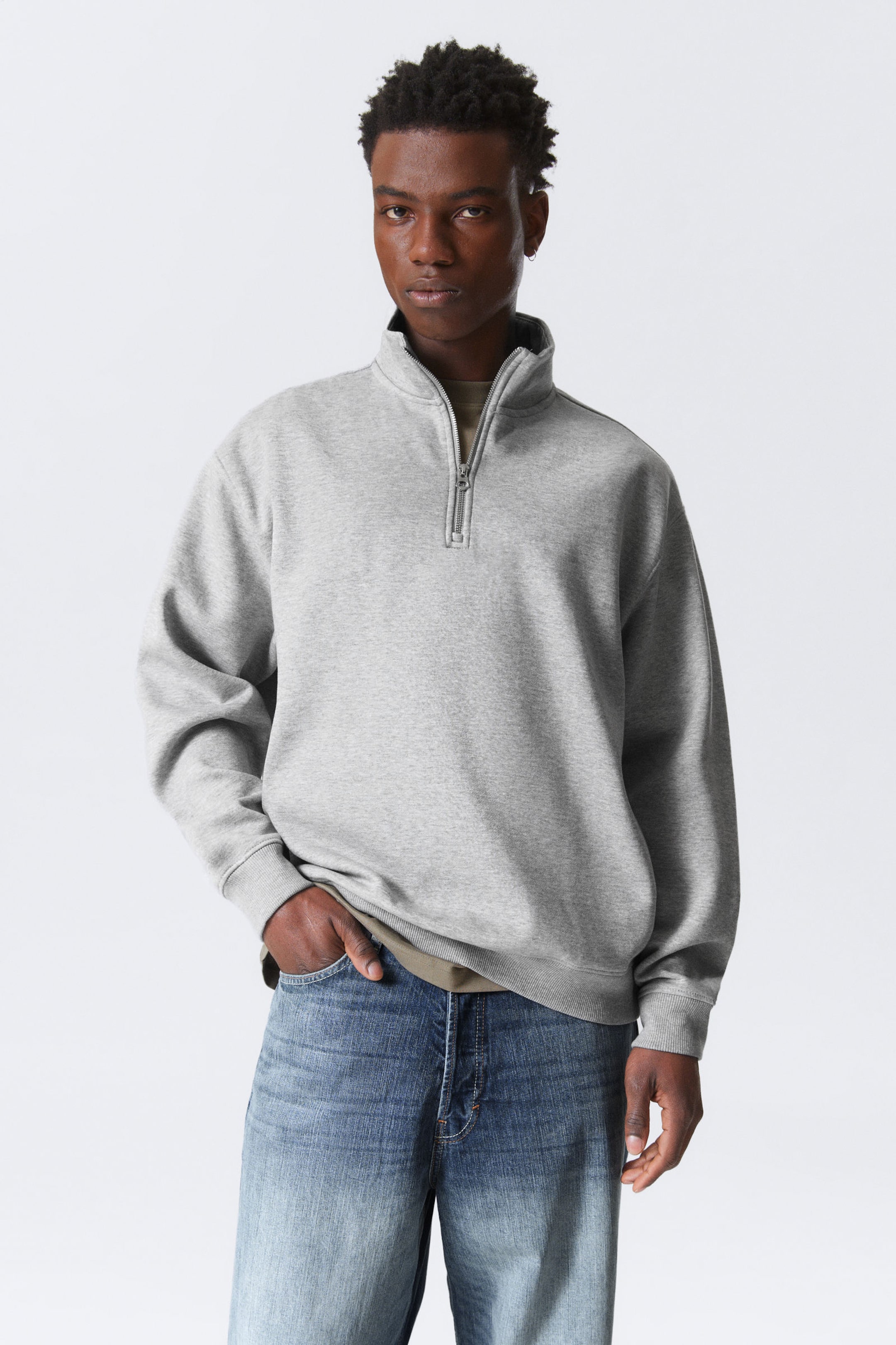 #A5A5A5 - Relaxed Heavy Half Zip Sweater - 1