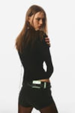 Undone Black - Black - Booty Bei Low Rise Mini Denim Shorts - 5