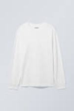 White - Relaxed Mid-weight Long Sleeve T-shirt - 0