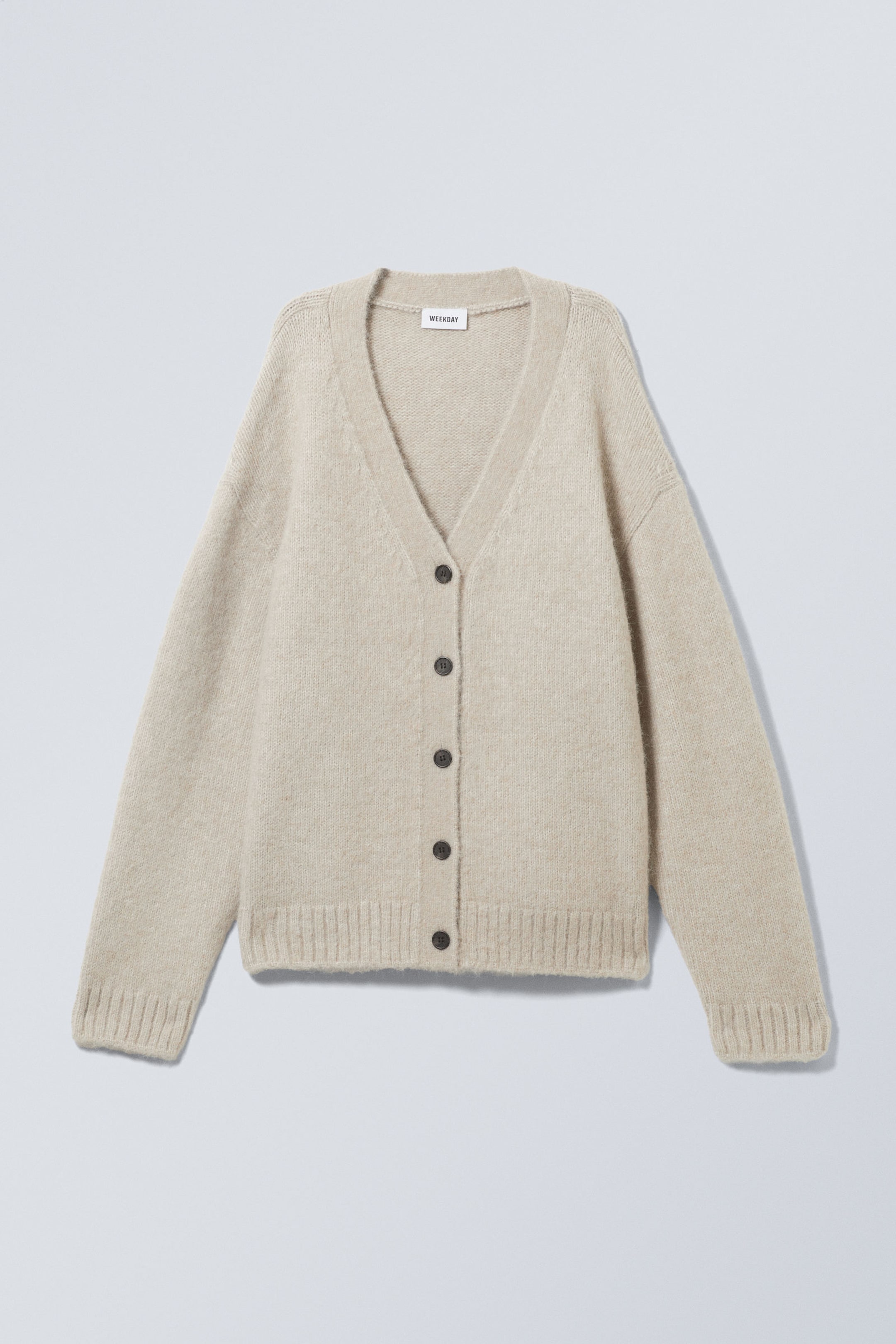 Dusty Beige - Knitted Single-Breasted Cardigan - 2