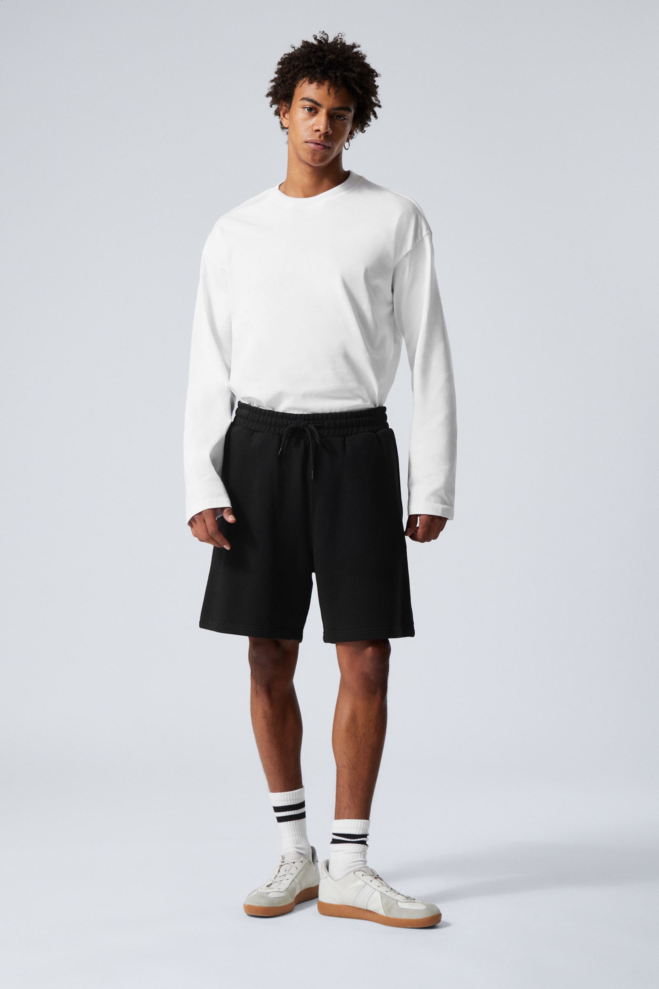 Black - Relaxed Terry Shorts - 0