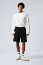 Black - Relaxed Terry Shorts - 0