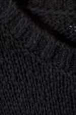 Black - Cropped Heavy Knitted Sweater - 1