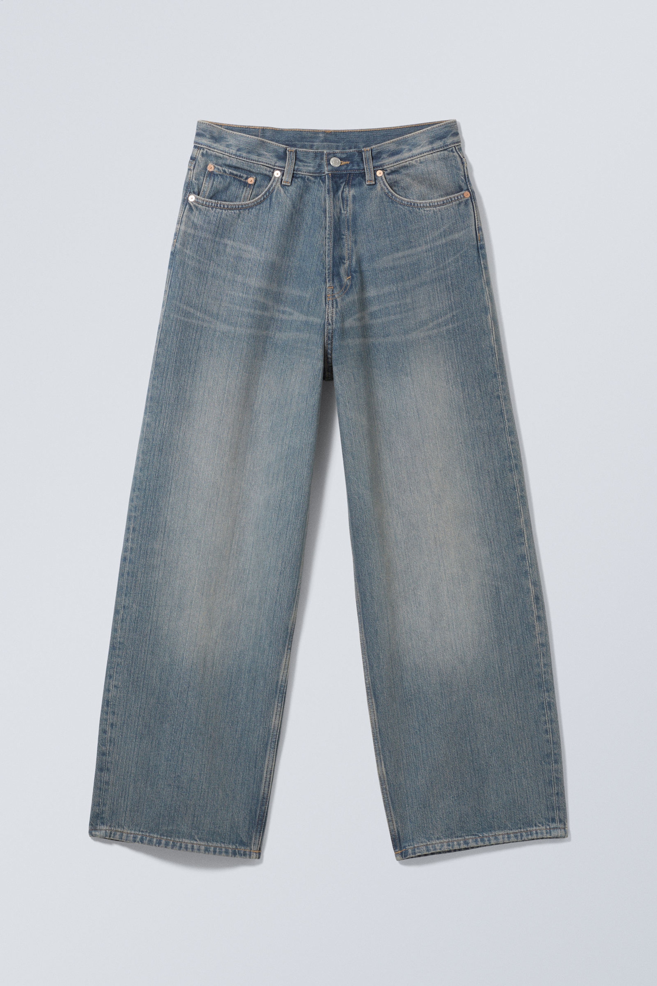 astro loose baggy leg jeans - Trove Blue - Medium Blue | Weekday WW