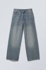 Trove Blue - Medium Blue - Astro Loose Baggy Leg Jeans - 16