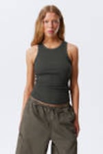 Dark Grey - Studs - Stud Detailed Tank Top - 0
