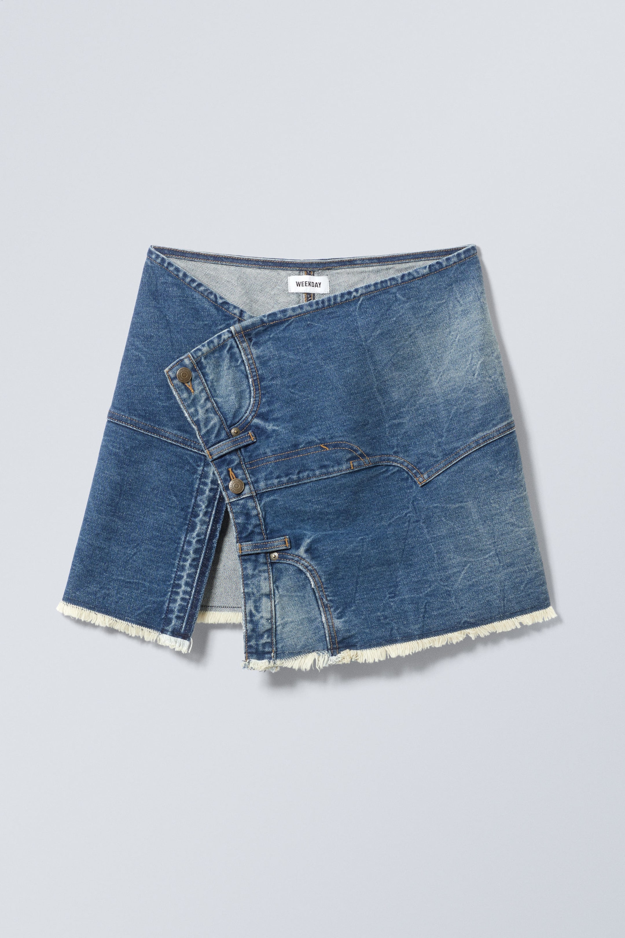 Blue Era - Short Denim Wrap Skirt - 0