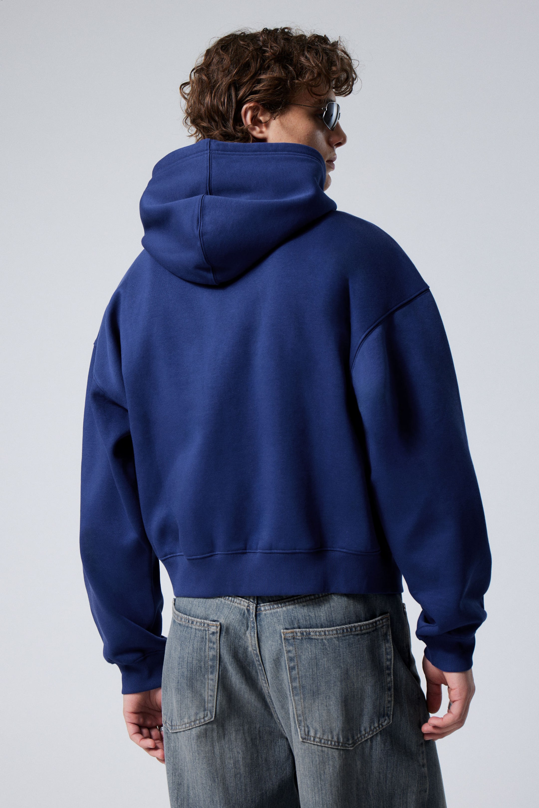 Blue - Boxy Midweight Zip Hoodie - 3