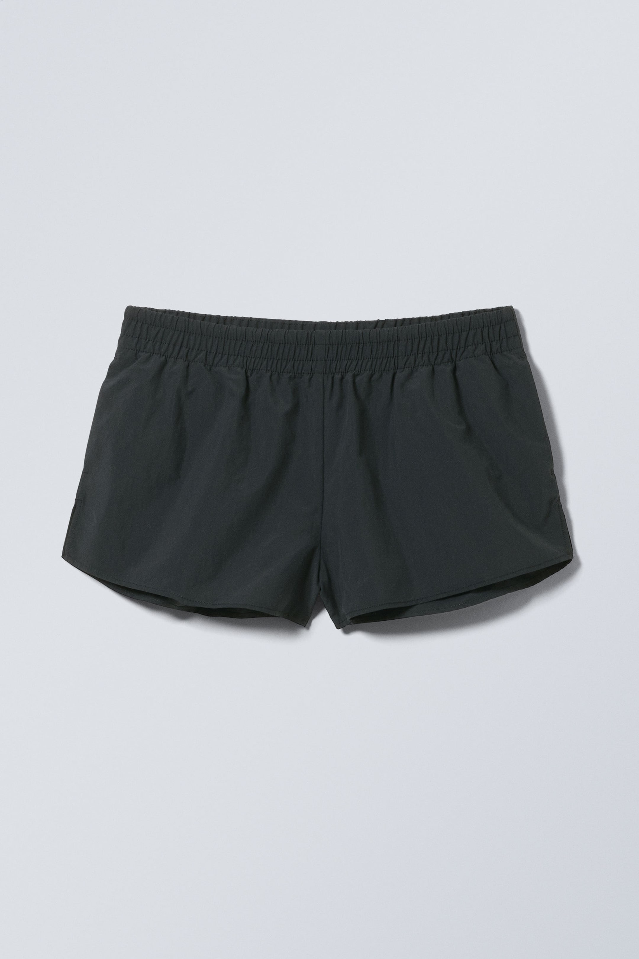 Black - Sporty Nylon Mini Shorts - 0