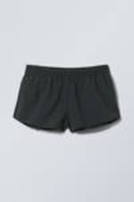 Black - Sporty Nylon Mini Shorts - 0