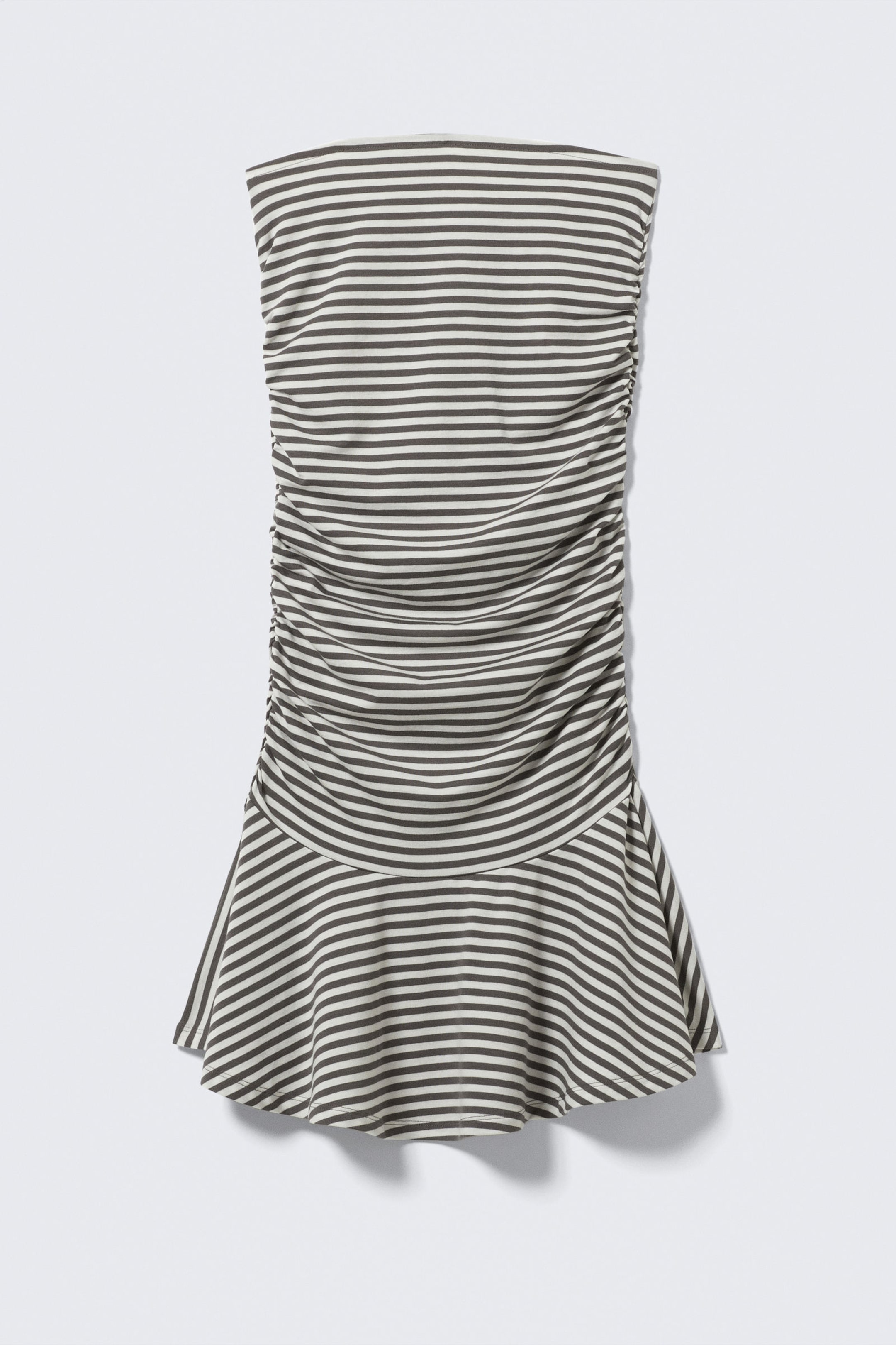 #58534F - Ruched Tube Mini Dress - 1