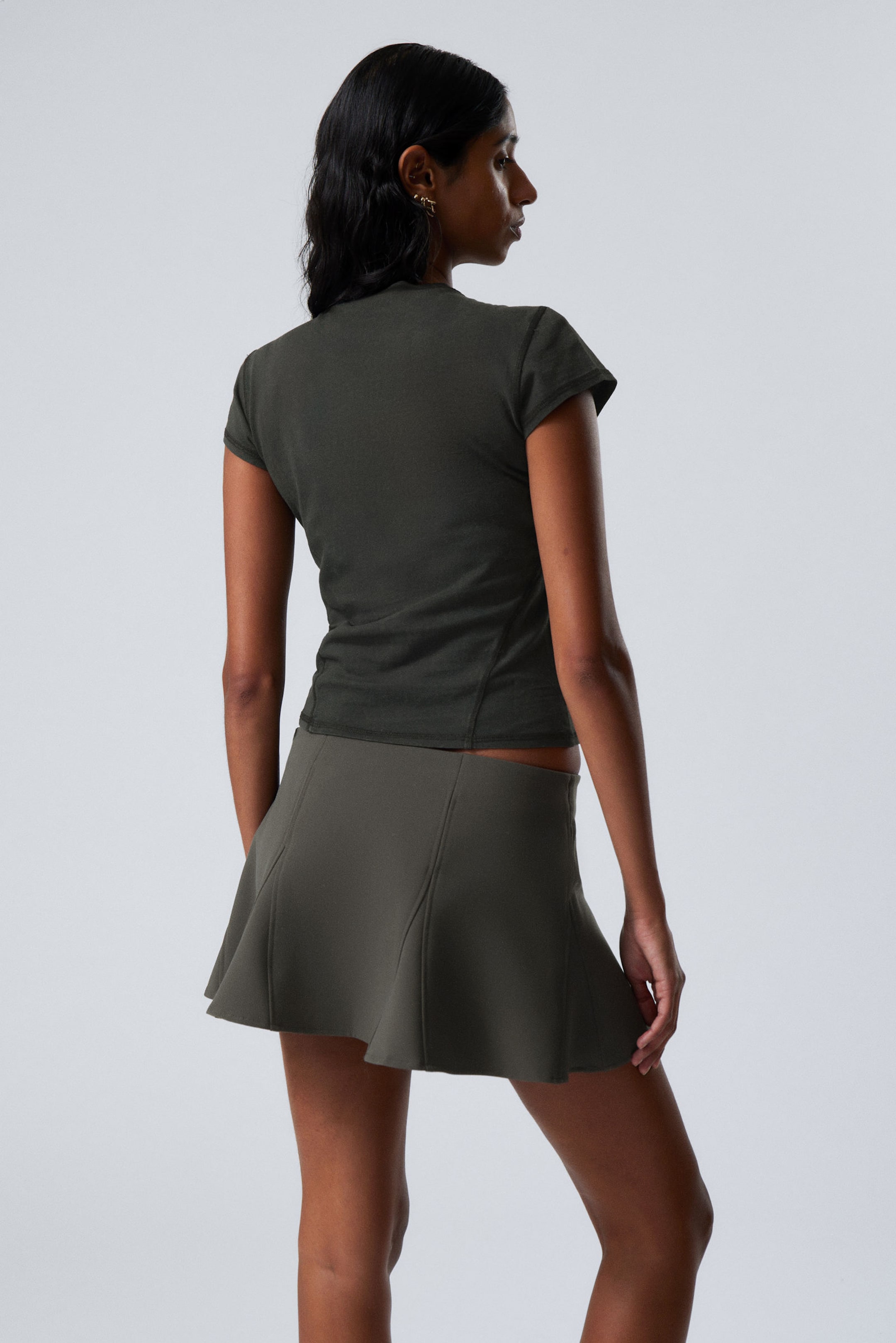 Dark Grey - Mini Skirt - 4