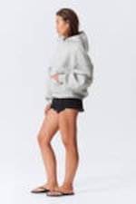 Light Grey - Oversized Scuba Hoodie - 2