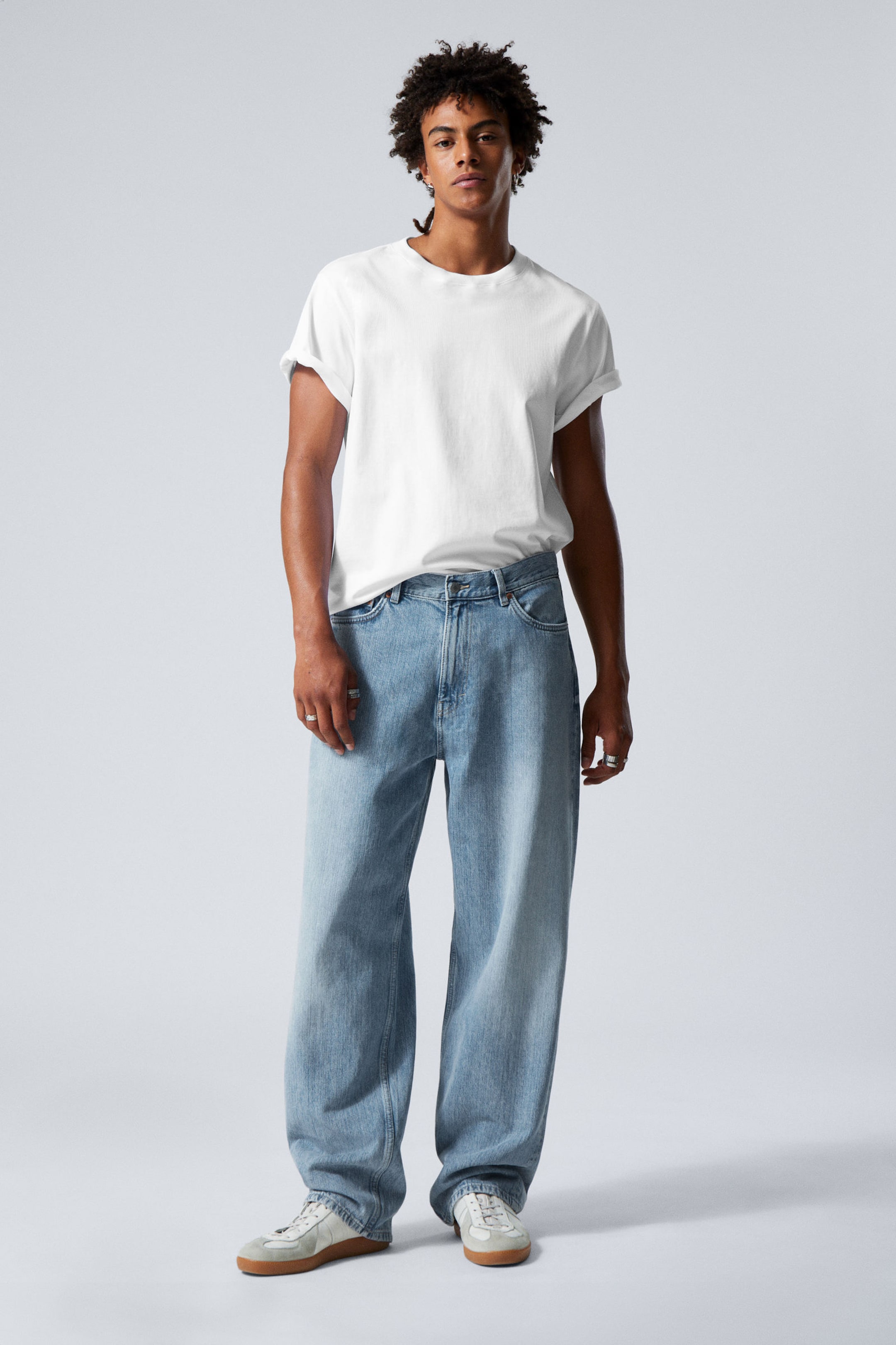 Blue Fade - Mellanblå - Galaxy Loose Straight Leg Jeans - 2