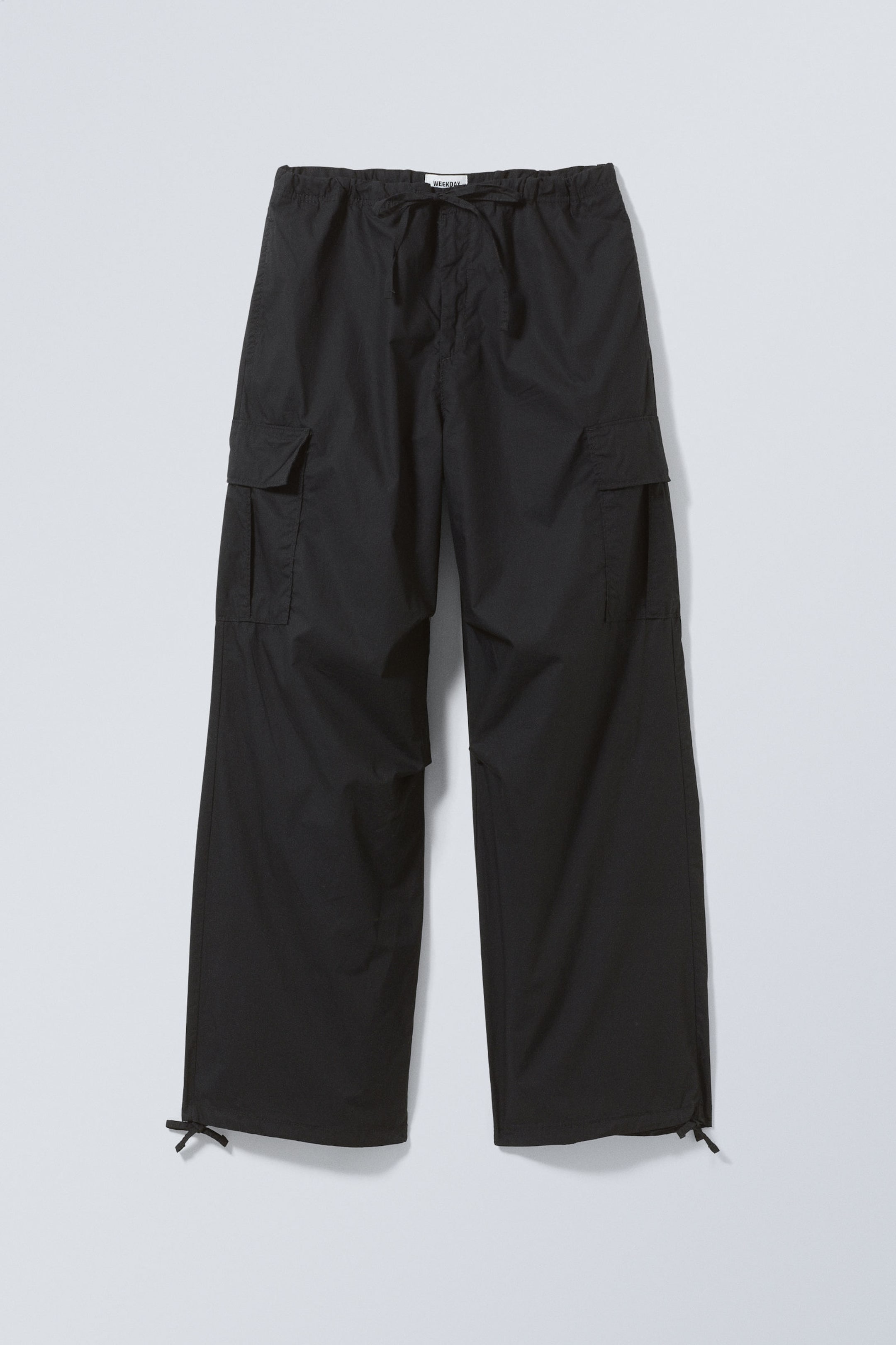 Black - Parachute Loose Cargo Trousers - 0