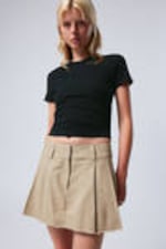 Beige - Mini Pleat Skirt - 1