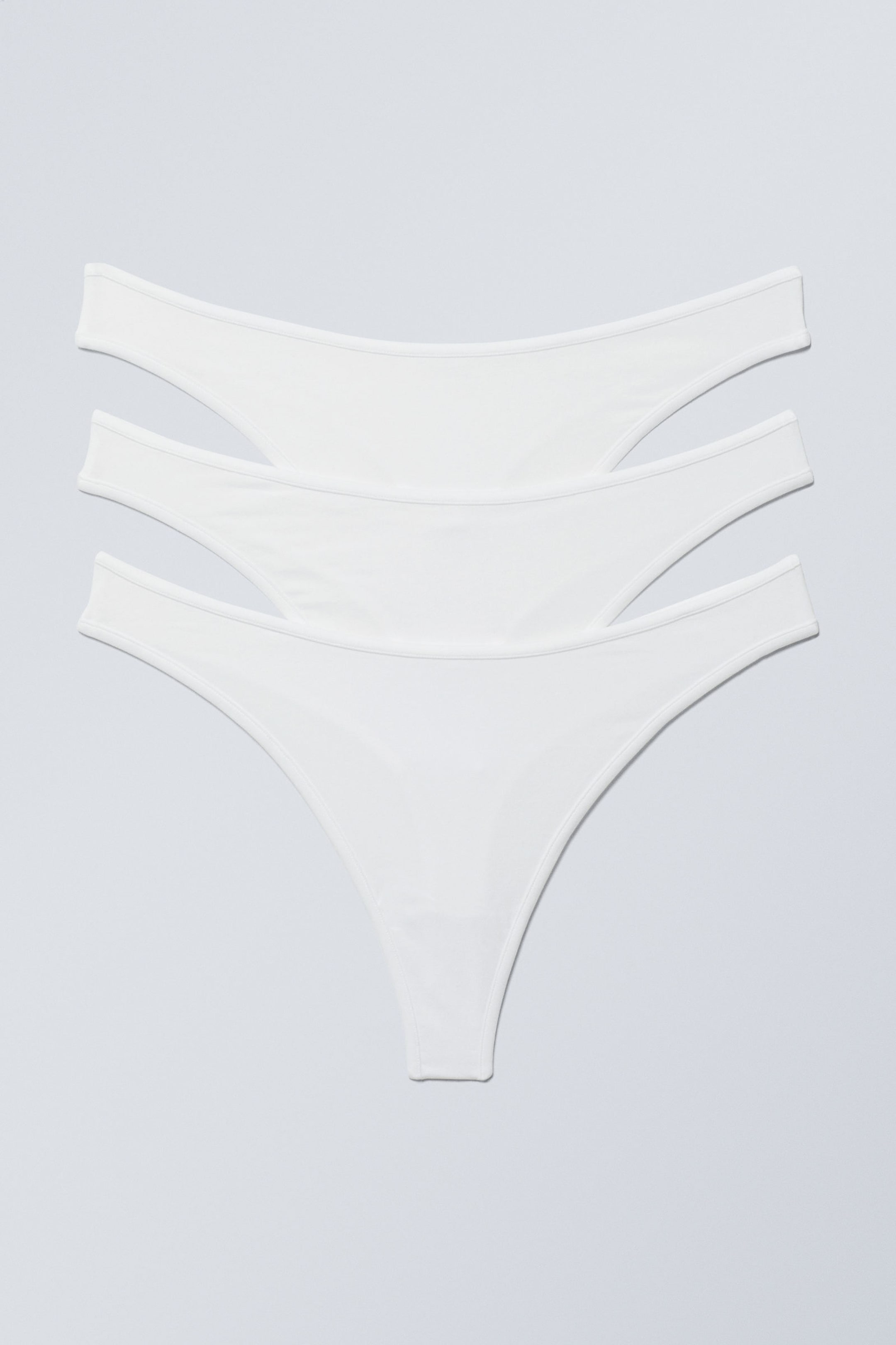 White - 3-pack Jade Cotton Thong - 0