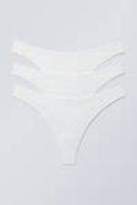 White - 3-pack Jade Cotton Thong - 0