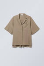 Dusty Mole - Ava Linen Mix Short Sleeve shirt - 0