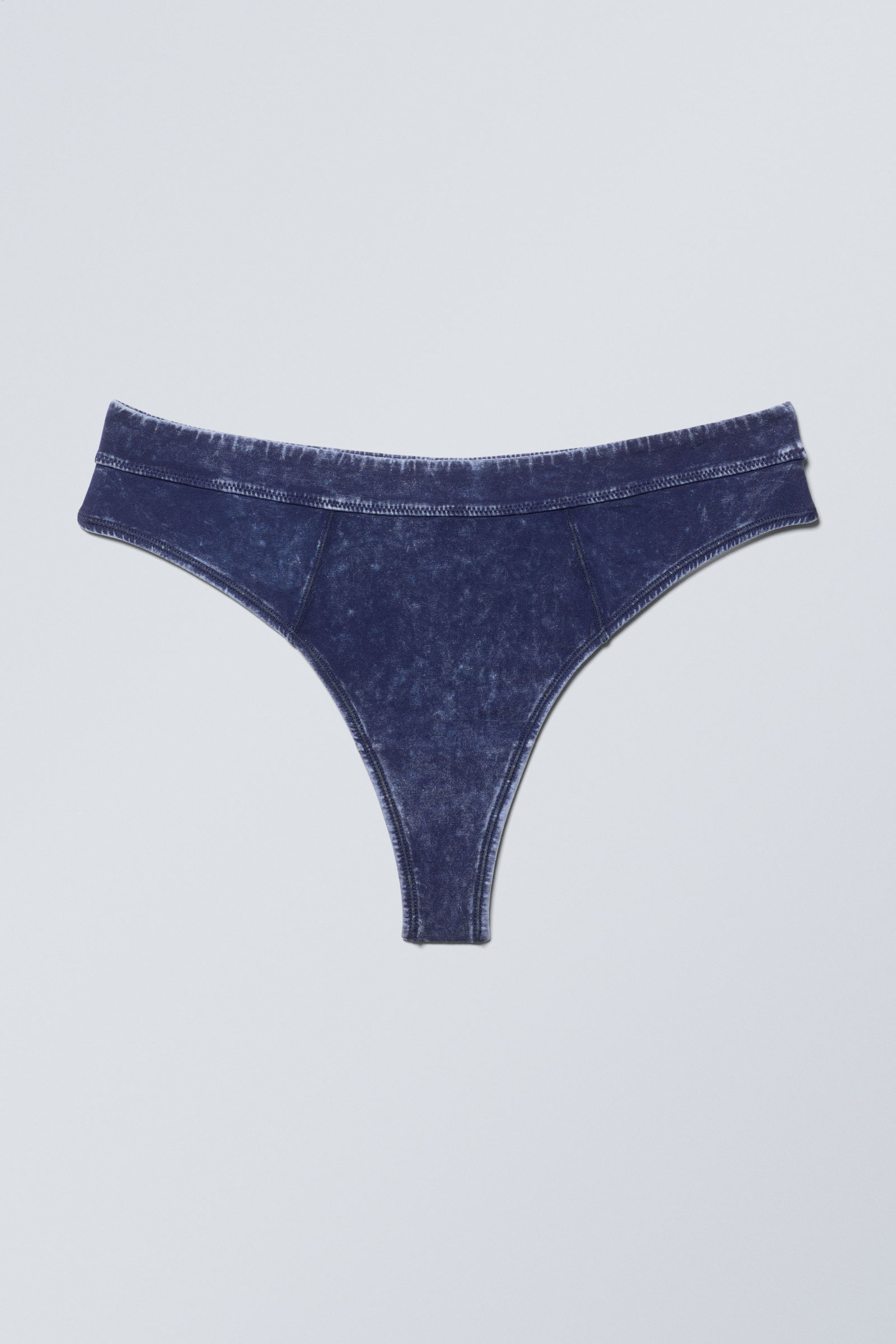 Bleach Washed Blue - Tanga aus gewaschener Baumwolle Miley - 0