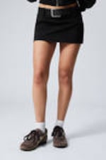 Black - Low Waist Mini Skirt - 1