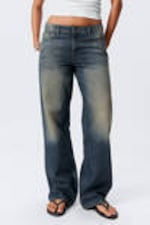 Baltic Blue - Dark Blue - Ample Low Rise Loose Wide Leg Jeans - 1