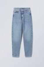 Hanson Blue - Mellanblå - Lash High Waist Regular Tapered Leg Jeans - 0