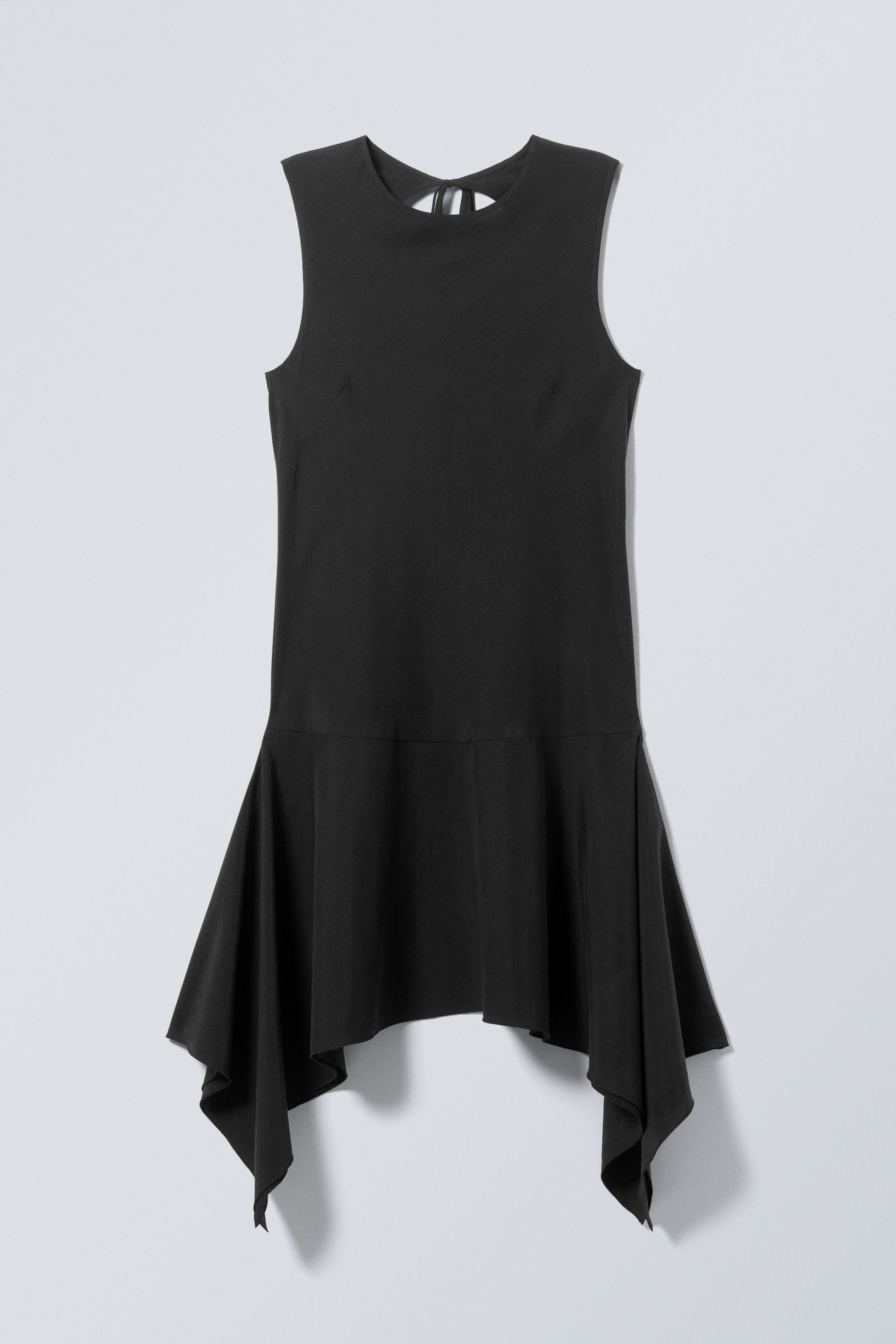 Black - Open Back Mini Dress - 0