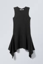 Black - Open Back Mini Dress - 0