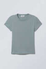 Dark Turquoise - Fitted Short Sleeve T-shirt - 2