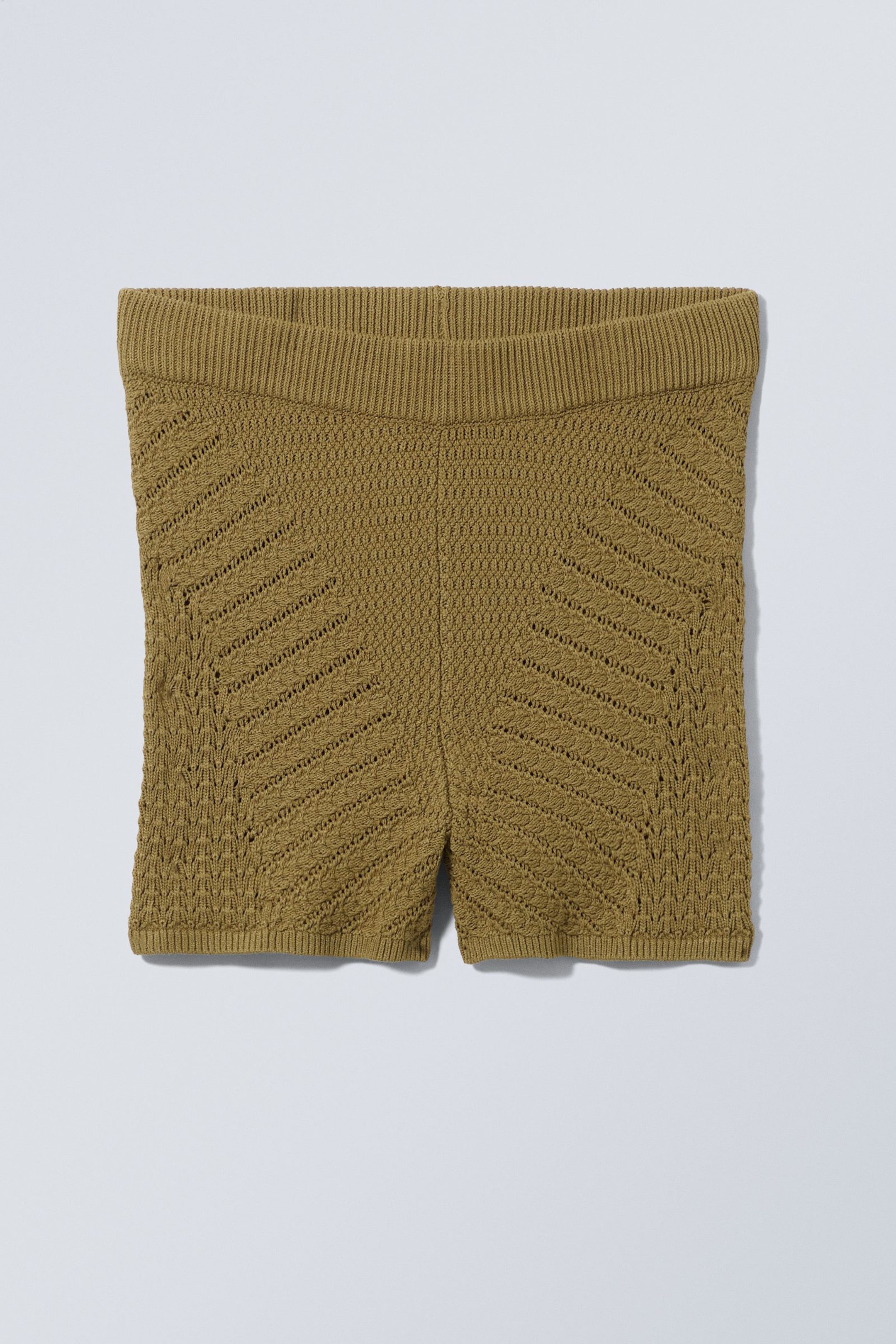 Khaki green - Mixed Crochet Hotpants - 0