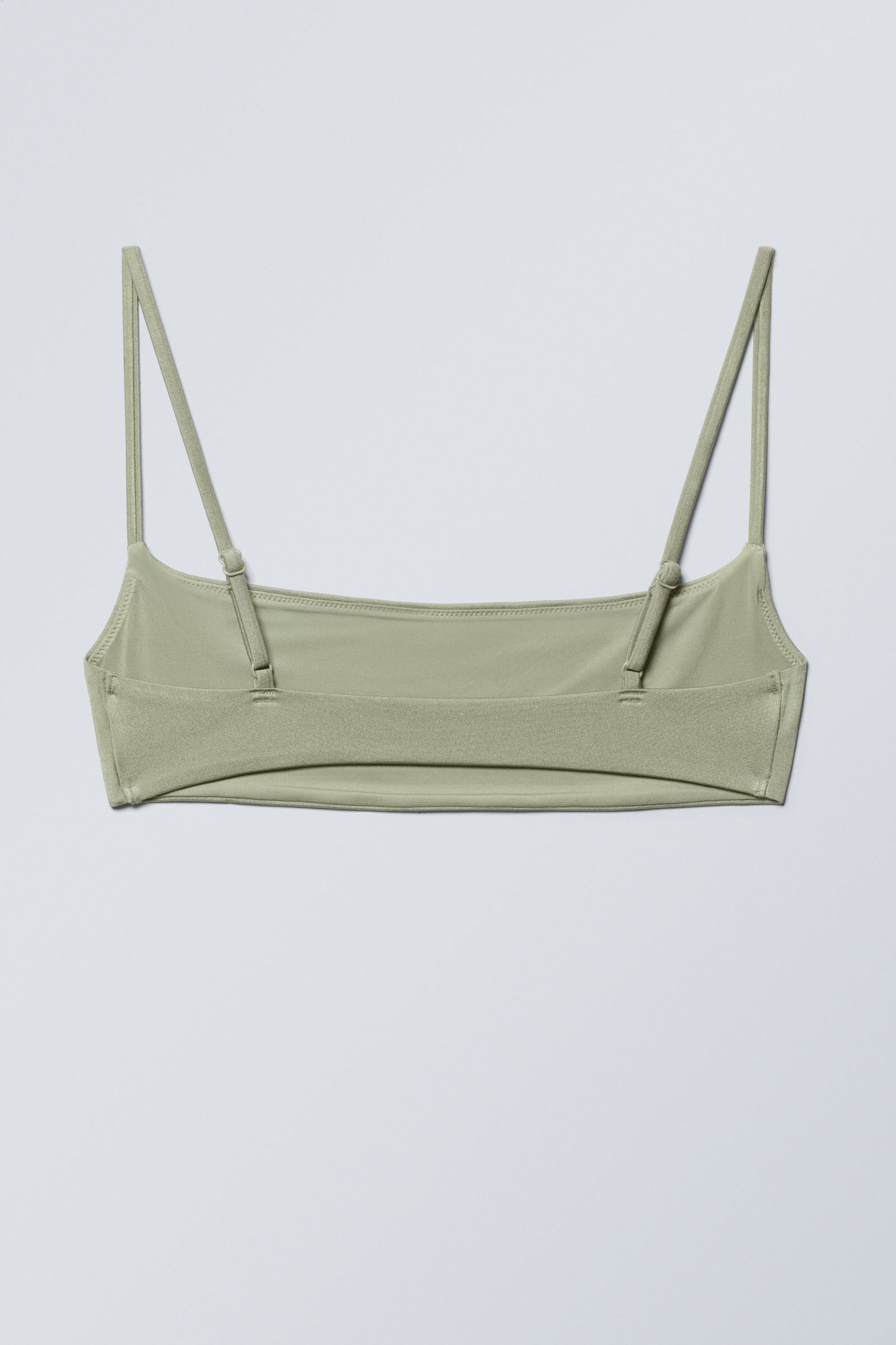 Light Khaki Green - Scoop Neck Bikini Top - 1