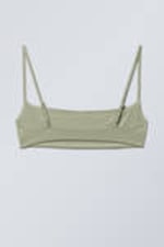 Light Khaki Green - Scoop Neck Bikini Top - 1