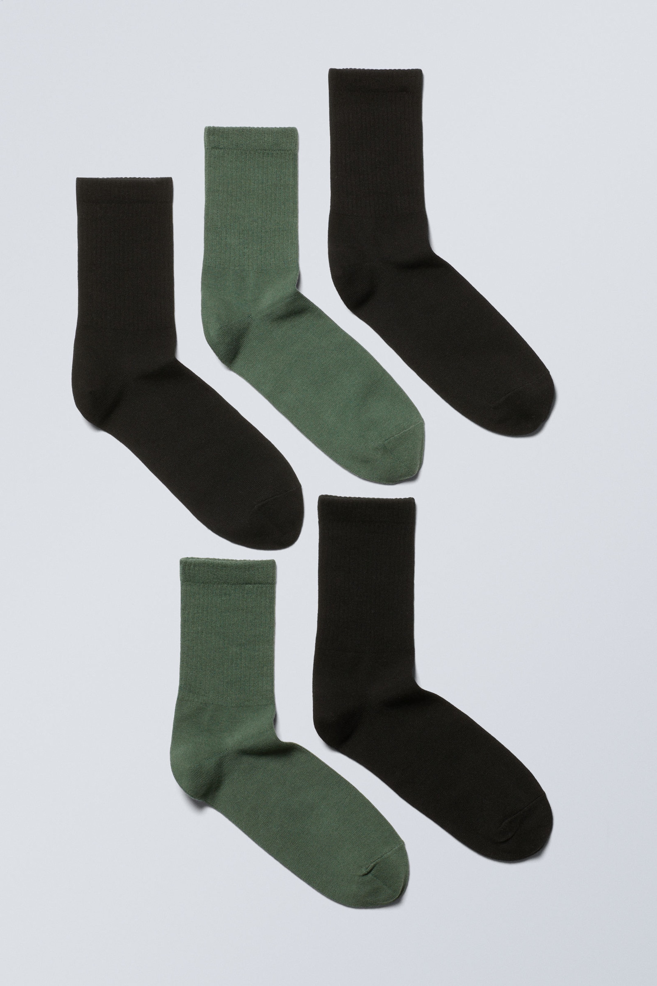 Black Dusty Green - 5-pack Sport Socks - 0