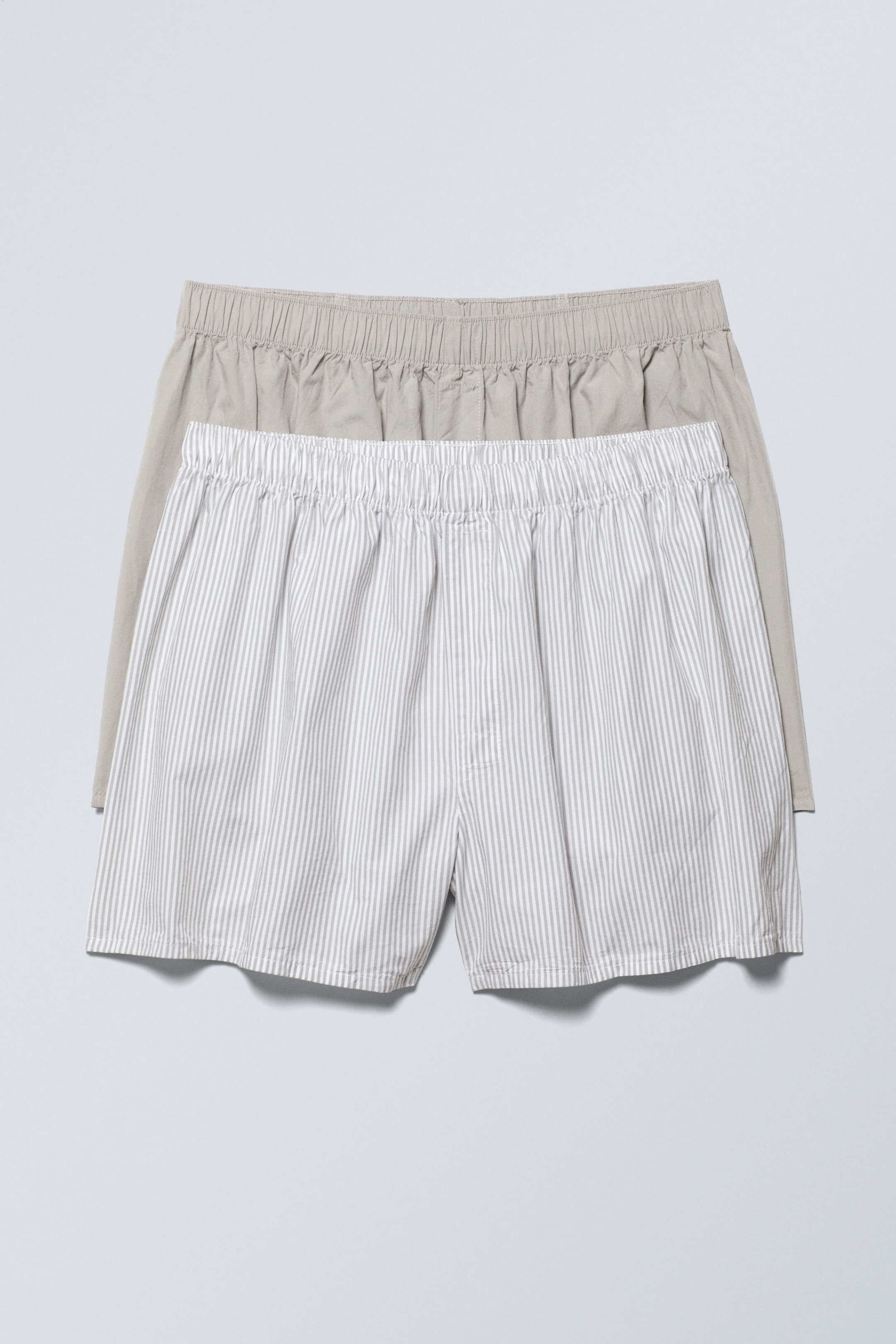 Staubgrau/Grau gestreift - Boxershorts 2er-Pack - 0