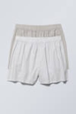 Staubgrau/Grau gestreift - Boxershorts 2er-Pack - 0