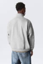 Light Grey - Relaxed Heavy Half Zip Sweater - 2