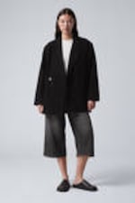 Black - Carla Oversized Wool Blend Jacket - 1