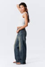 Baltic Blue - Dark Blue - Ample Low Rise Loose Wide Leg Jeans - 2