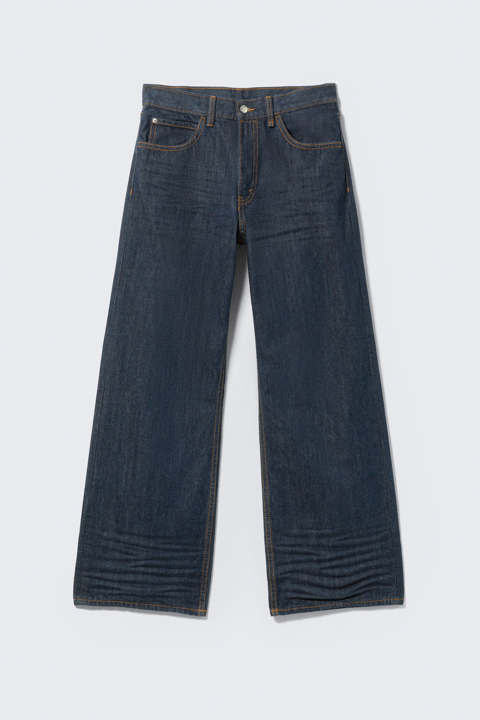 looser regular waist loose straight jeans - Blue | Cheap