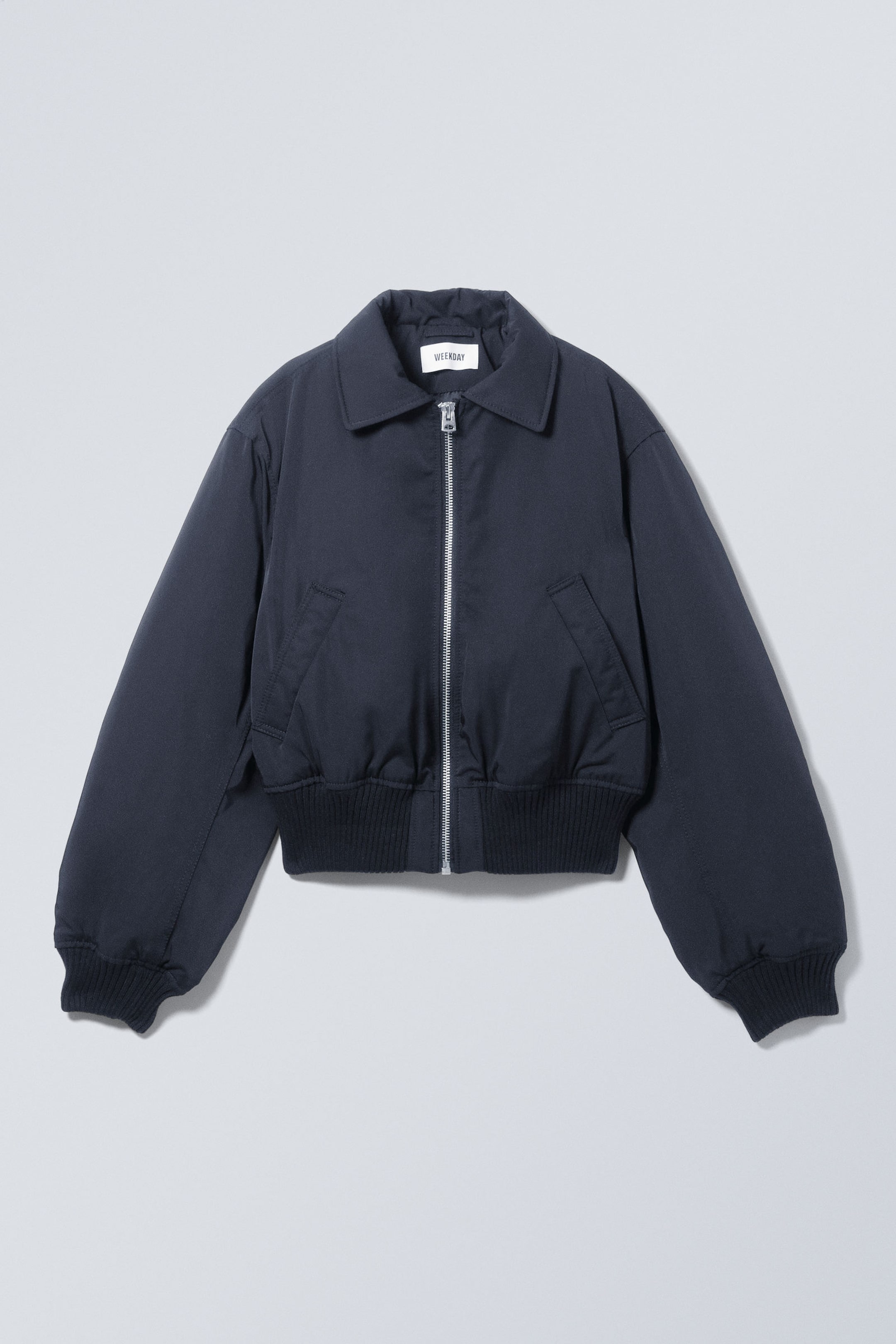 Dark Blue - Padded Bomber Jacket - 2