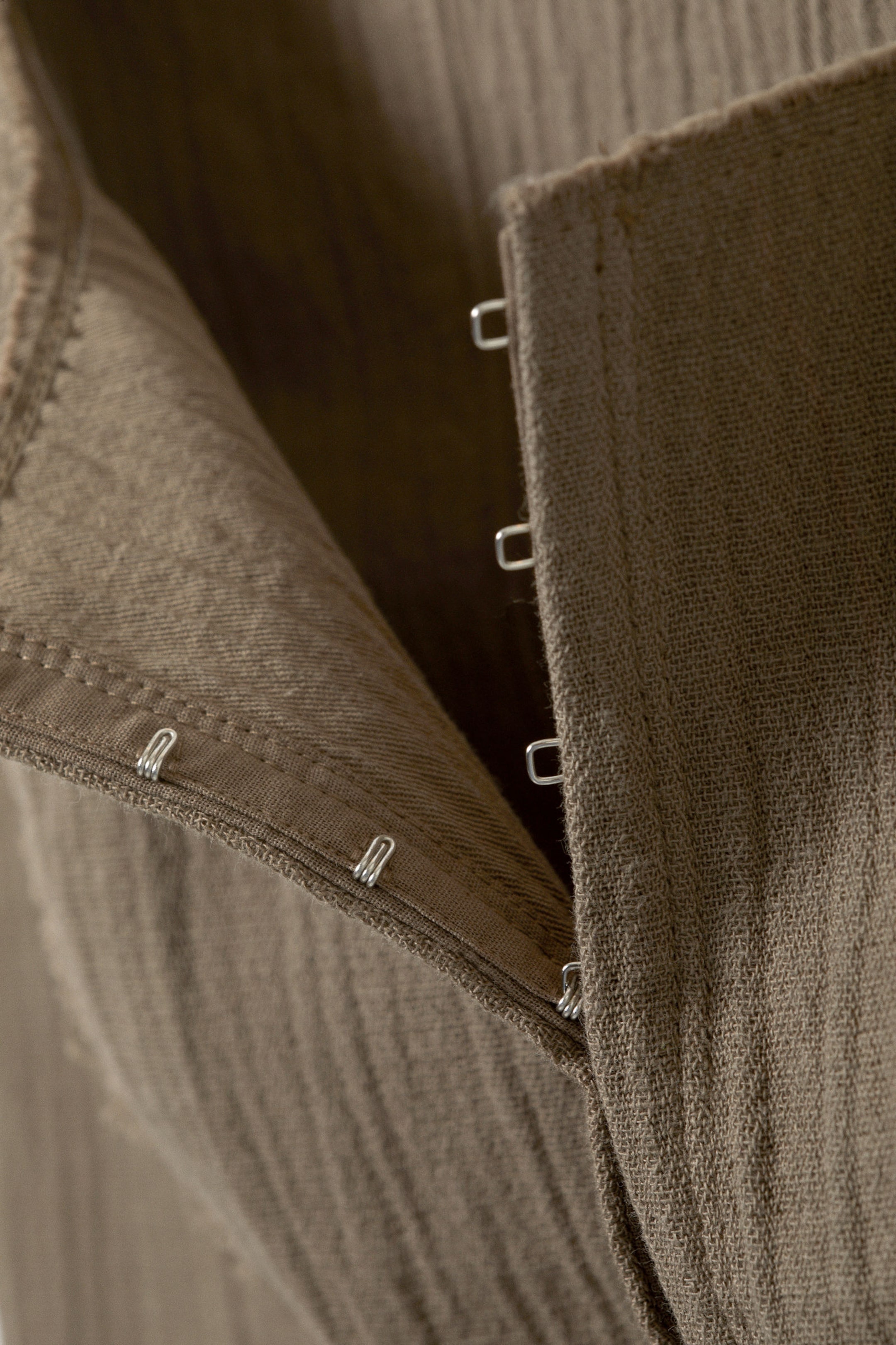 #6C655F - Square Neck Twill Corset Top - 2