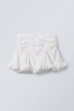 White - Gathered Mini Skirt - 2