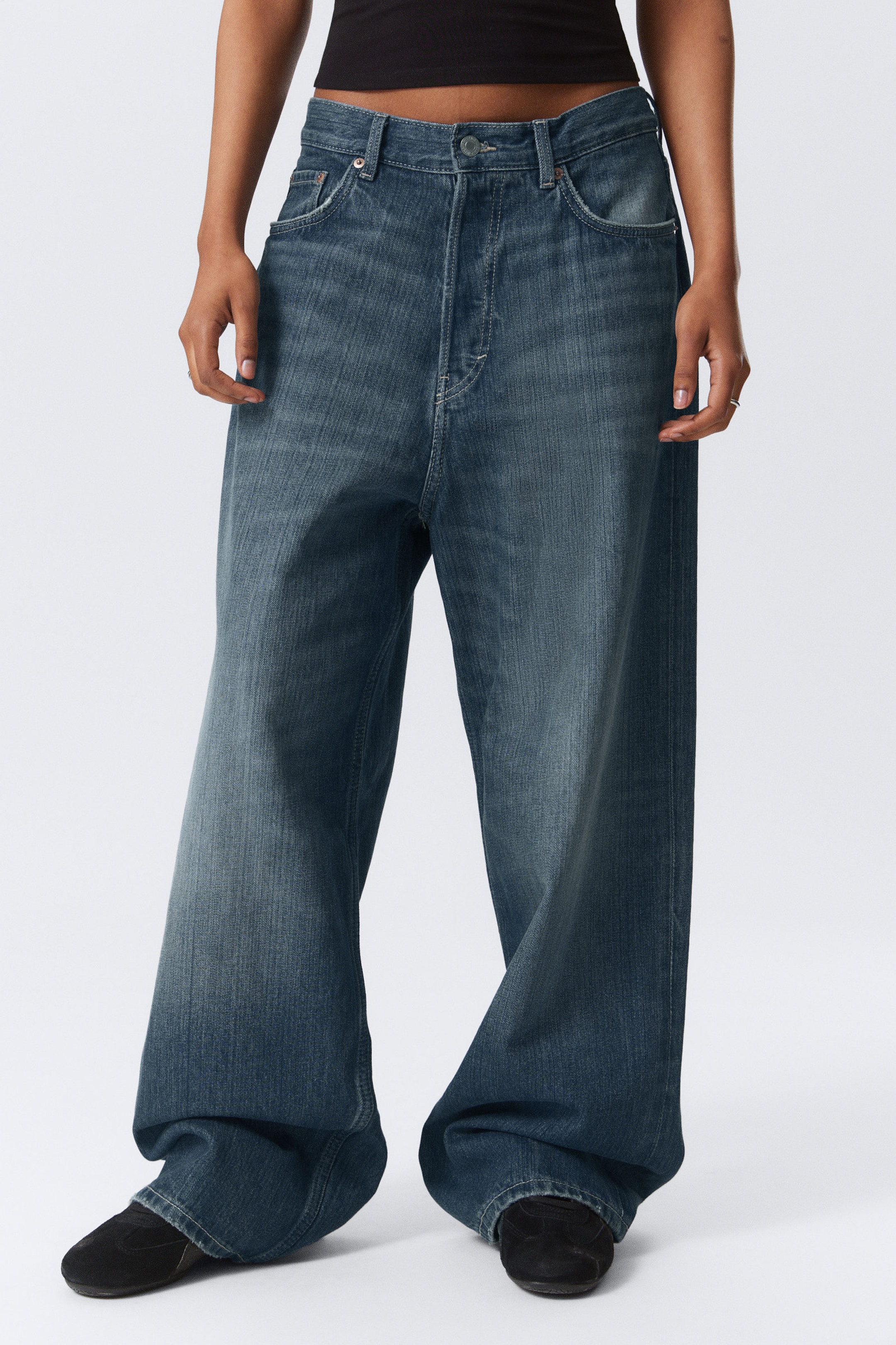 Mine Blue - Medium Blue - Astro Loose Baggy Leg Jeans - 9