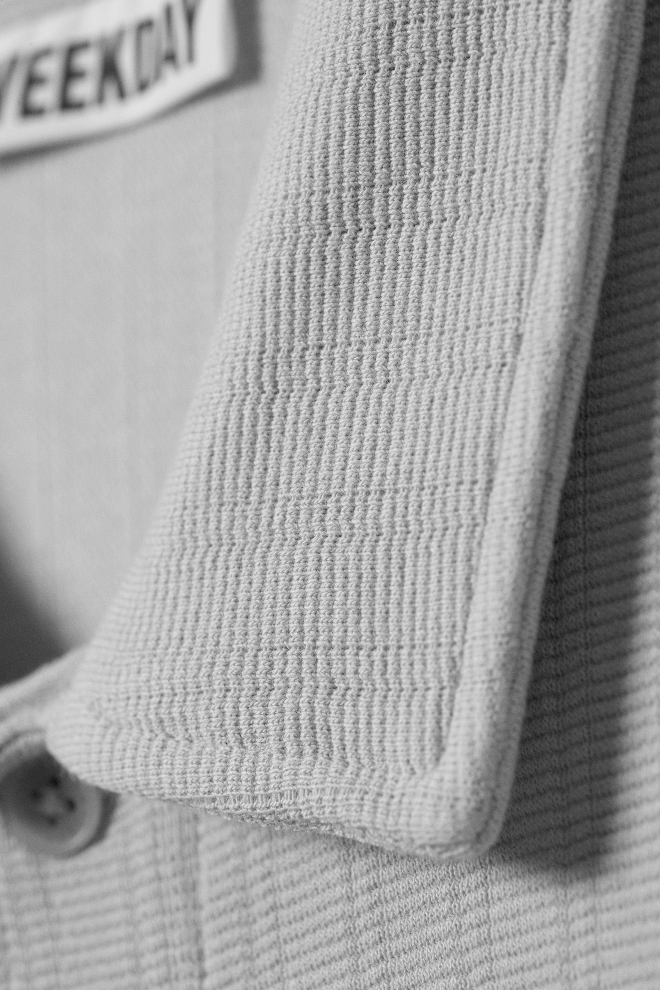 #B4B3B6 - Knitted Short-Sleeved Button-Up Shirt - 2