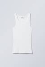 White - Close Fitted Tank Top - 0