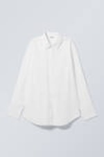 White - Long-Sleeved Oxford Cotton Shirt - 2