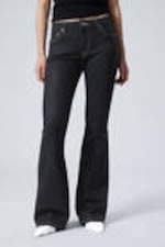 Black Rinse - Schwarz - Flame Low Waist Slim Flared Leg Jeans - 1