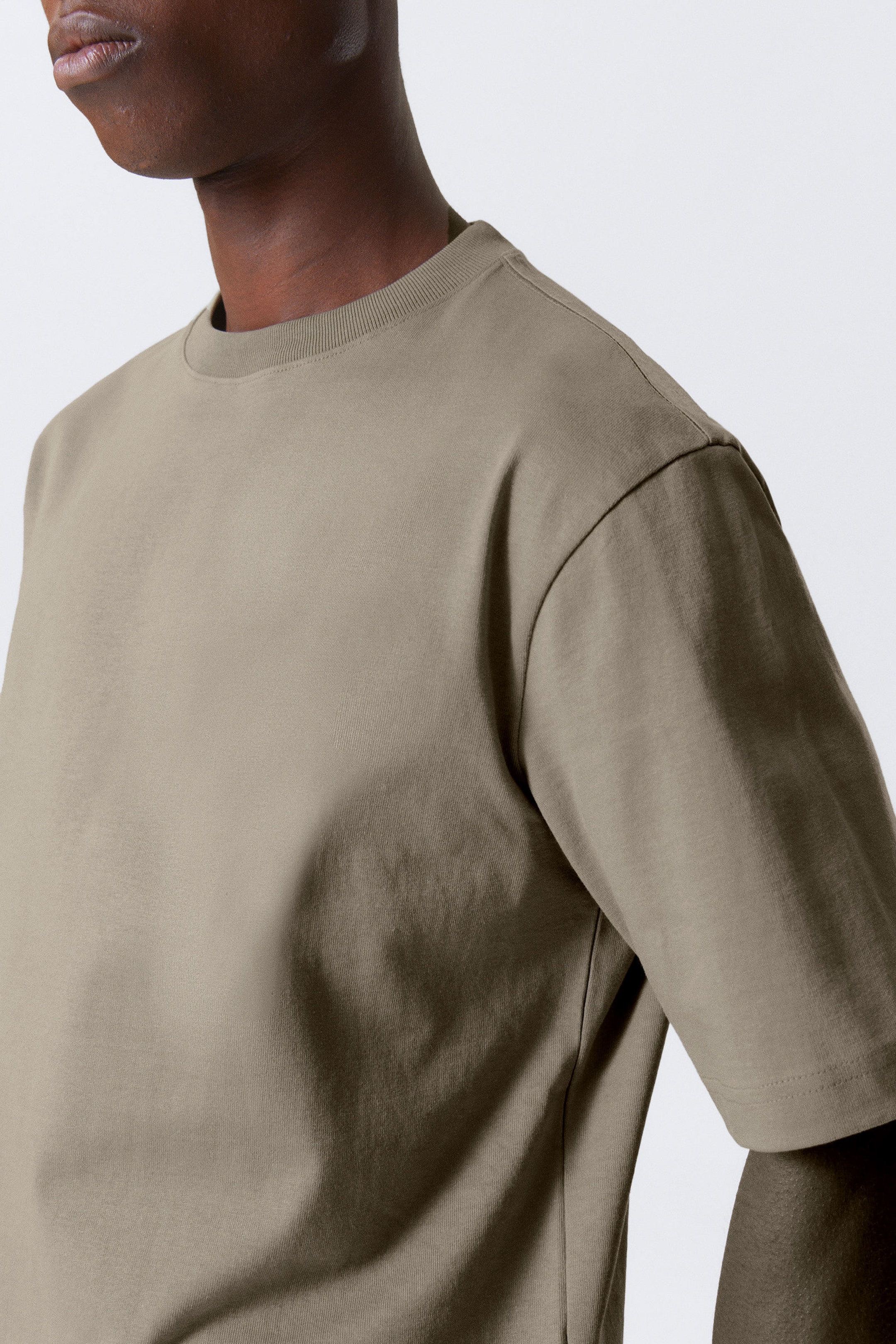 #7C7C6E - Relaxed Fit Short-Sleeved Cotton T-shirt - 2